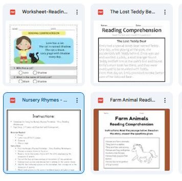 reading and comprehension worksheets