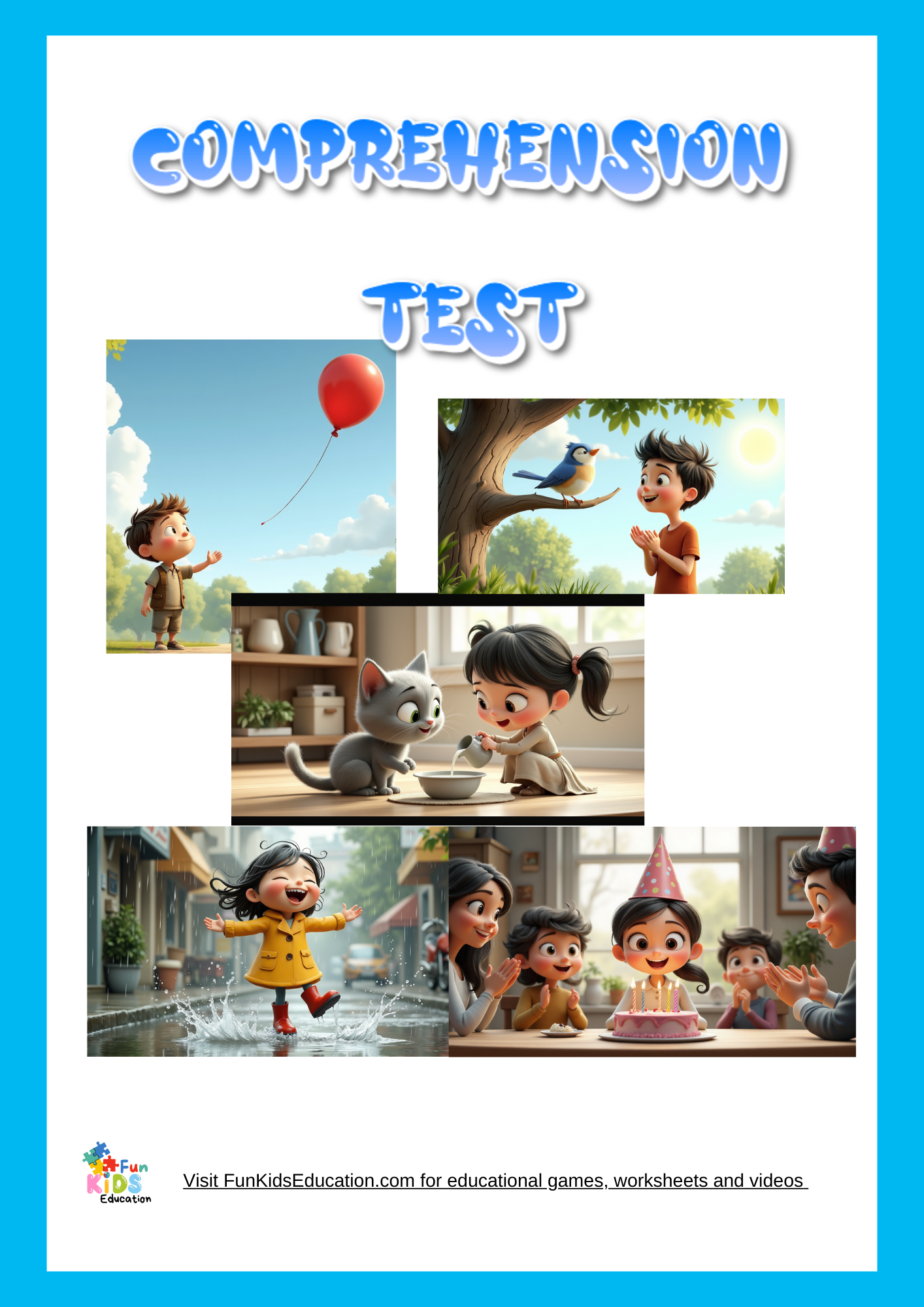 reading and comprehension pack for kids