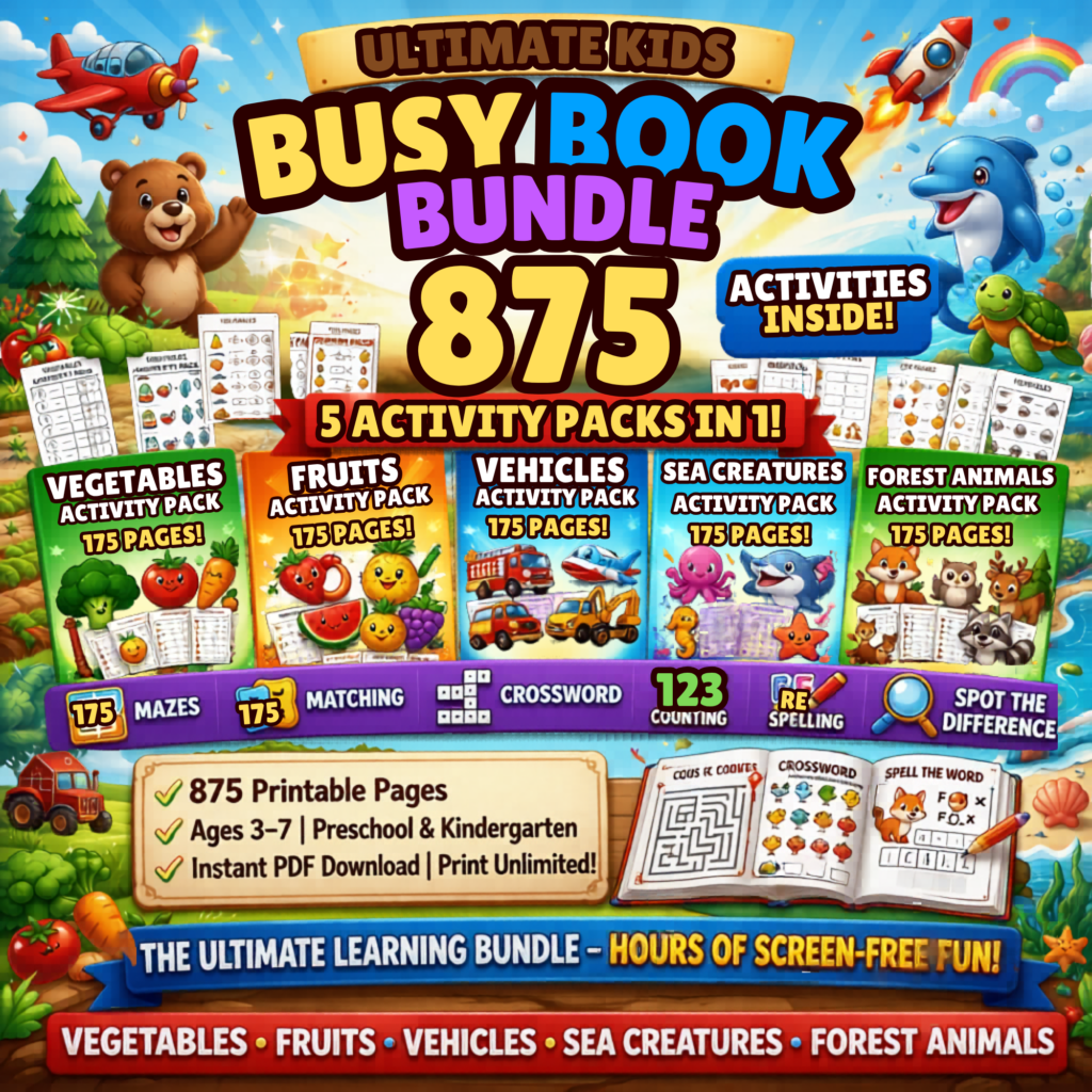 THE ULTIMATE 5-IN-1 KIDS BUSY BOOK BUNDLE | 875+ ACTIVITY PAGES - Fun ...